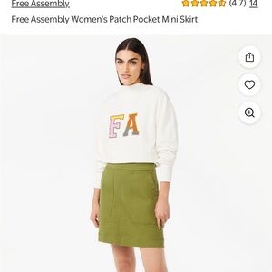 Free Assembly Olive Patch Pocket Mini Skirt
